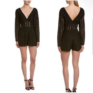 Minkpink Black Cutout Deep V‎ One Piece Romper Jumpsuit XS X Small 0 2 (A7)